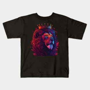lion face art Kids T-Shirt